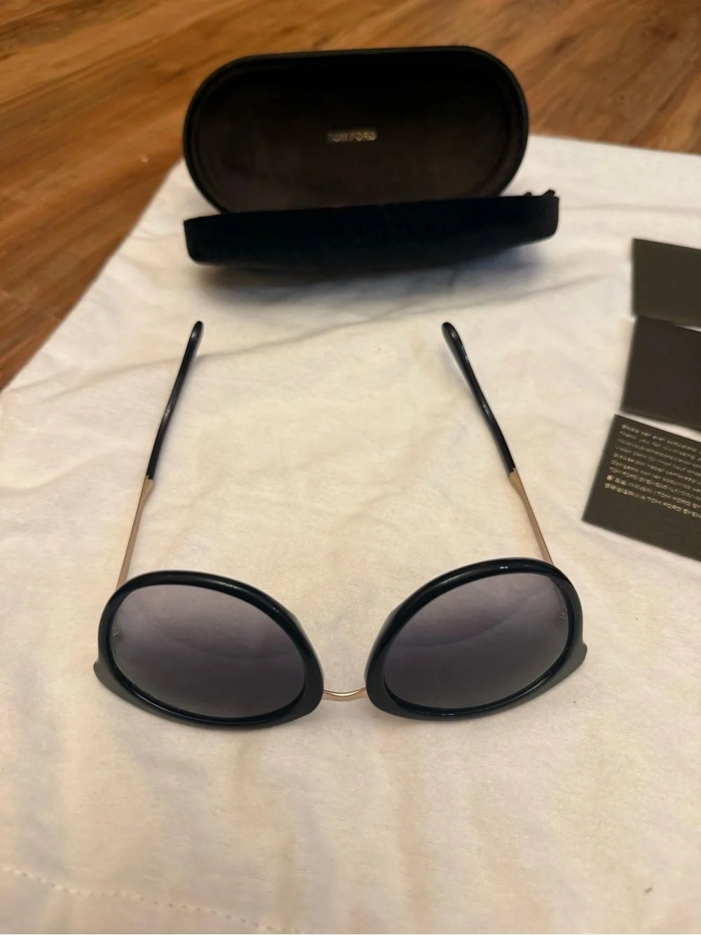 Tom Ford Emma Black Frame Sunglasses with Gray Gradient Lenses